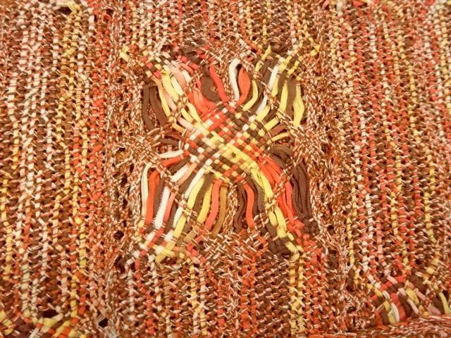  リボン刺繍花模様ショール